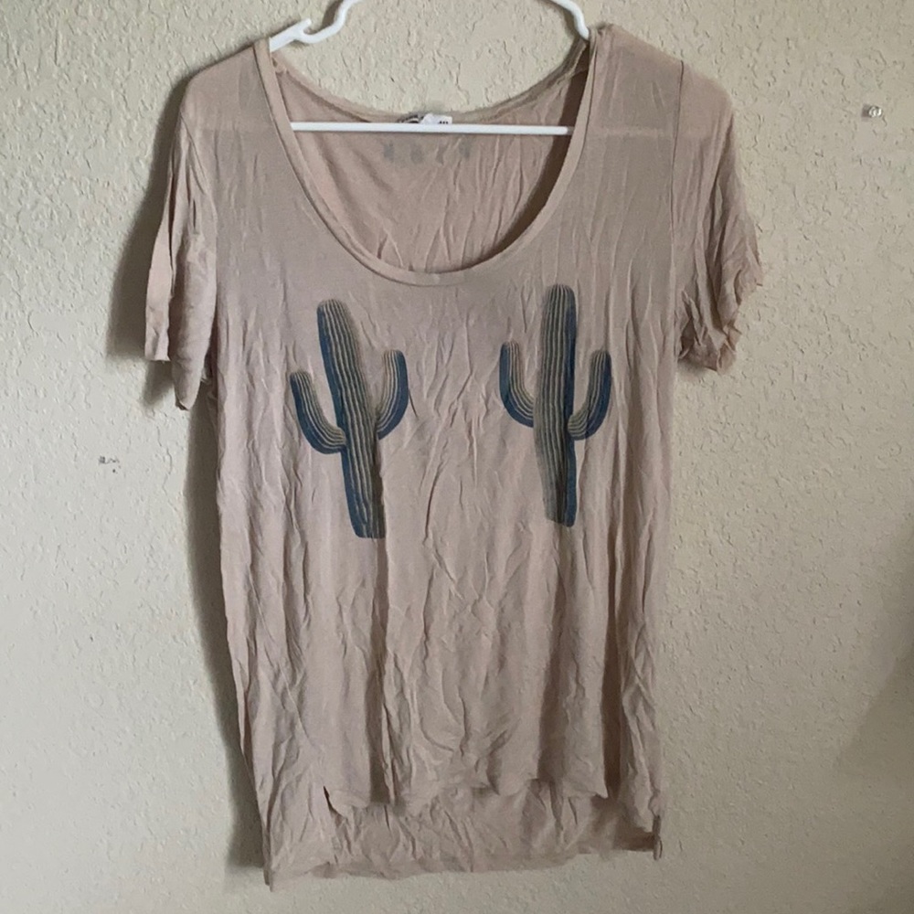 Soft PINK Double Cactus Tee